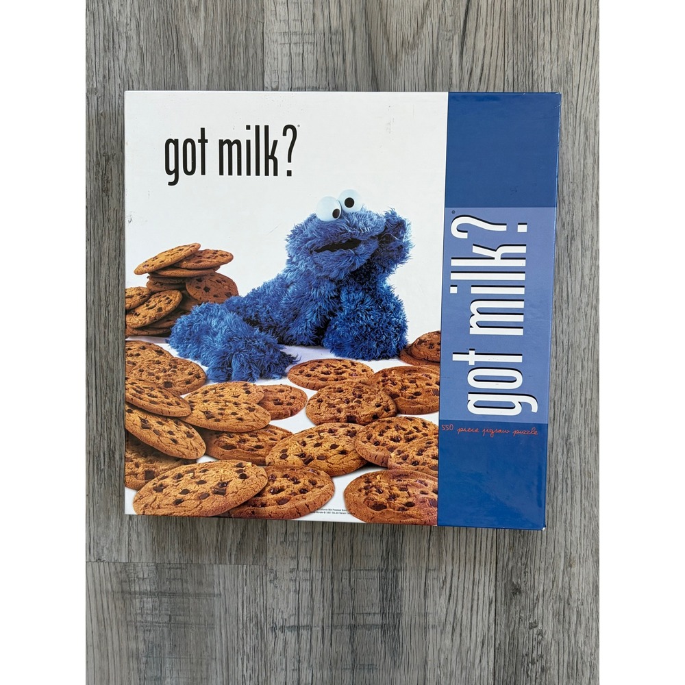 Vintage 1997 Ceaco got milk? Cookie Monster Jigsaw Puzzle 550 Pieces 2328-4